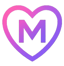 Myspunkten logotyp – hjärta med bokstaven M